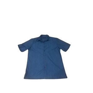 Via Europa Shirt Mens  Size Small  Blue Short Sleeve button‎ down